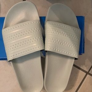 ADIDAS ADILETTE SANDALS SIZE 10 GREEN ** 3 for 28